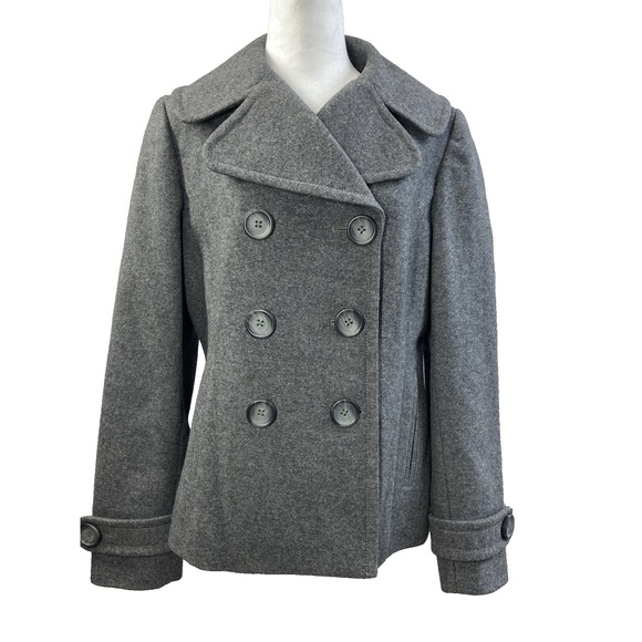Banana Republic Jackets & Blazers - Banana Republic Womens Coat Large Gray Wool Blend Peacoat Double Breasted